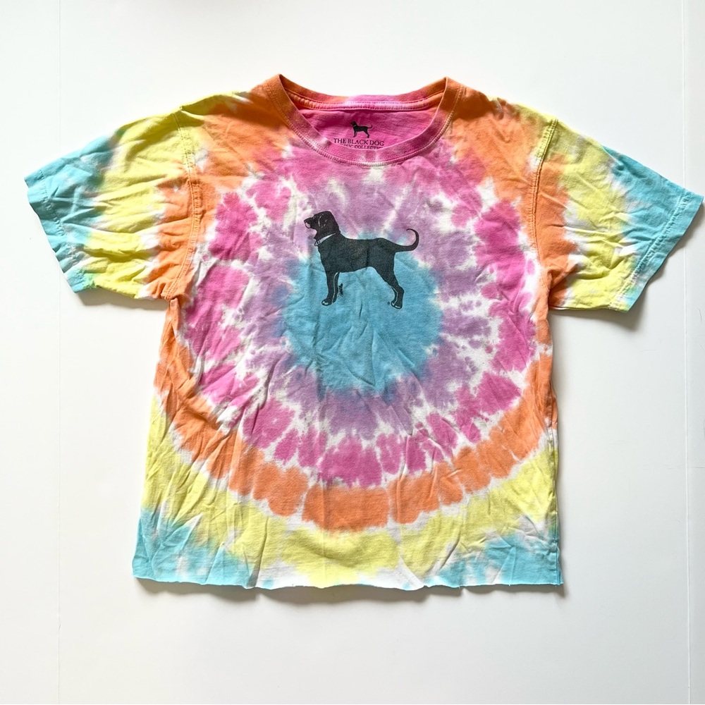 Kids The Black Dog Tie Dye T Shirt Size M (8) Short‎ Sleeve